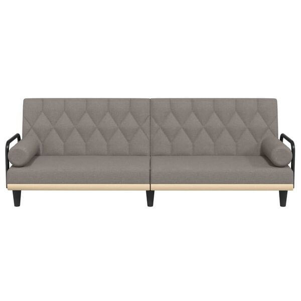 vidaXL Sofa-lova su porankiais, taupe spalvos, audinys