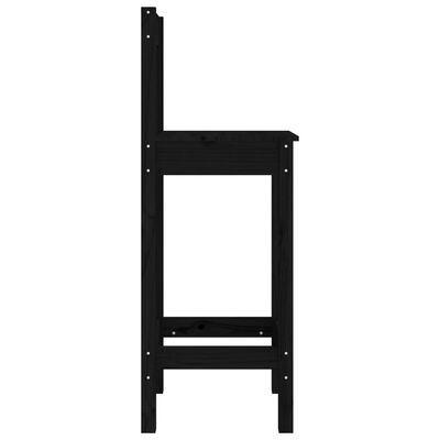 vidaXL Baro kėdės, 2vnt., juodos, 40x41,5x112cm, pušies masyvas