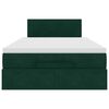 vidaXL Osmanų lovos rėmas su čiužiniu, žalias, 120x200cm, aksomas