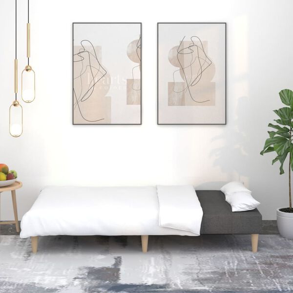 vidaXL Dvivietė sofa-lova, &scaron;viesiai pilkos spalvos, audinys