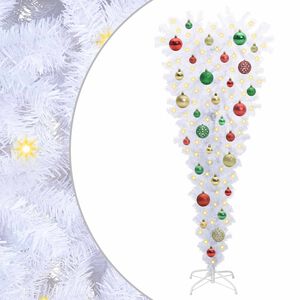 vidaXL Dirbtinė Kalėdų eglutė su 150 LED Balta 120 cm PVC ir Plienas
