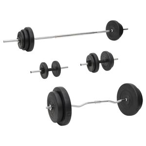 vidaXL &Scaron;tangos ir svarmenų su svoriais rinkinys, 90kg