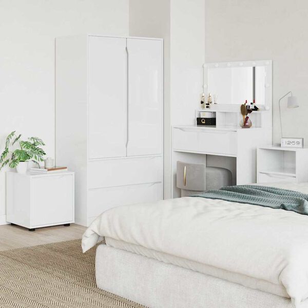 vidaXL Vonios spintelė Auk&scaron;tai blizganti balta 40,5 x 40 x 44 cm