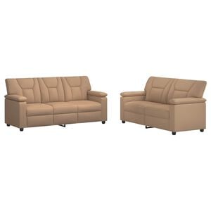 vidaXL Sofos komplektas 2 pcs Kapučino Dirbtinė oda