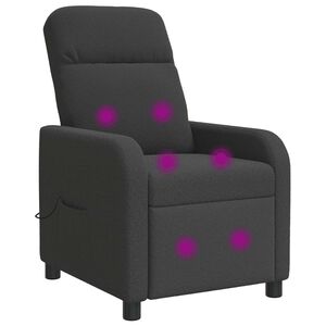 vidaXL Masažinis atlo&scaron;iamasis krėslas Tamsiai pilka Boucl&eacute;