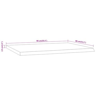 vidaXL Rašomojo stalo stalviršis, 90x80x2,5cm, akacijos masyvas