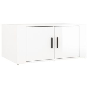 vidaXL Kavos staliukas, baltas, 80x50x36cm, apdirbta mediena, blizgus