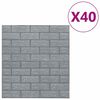 vidaXL Lipnūs 3D tapetai, antracito spalvos, 40vnt., plytų dizaino