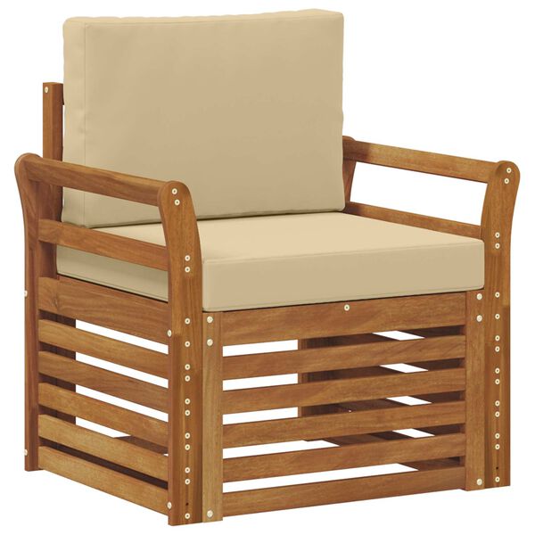 vidaXL Lauko sofos komplektas su pagalve Natūrali 75,5 x 63 x 73 cm