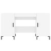vidaXL Rašomasis stalas, baltos spalvos, 140x50x75cm, mediena, blizgus