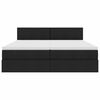 vidaXL Saugos lova su čiužiniu Juoda 200 x 200 cm Dirbtinė oda