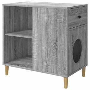 vidaXL Katės namelis Pilka Sonoma 72 x 42,5 x 70 cm Apdirbta mediena