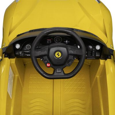 vidaXL vaikiškas automobilis Ferrari F12, 6 V, su pulteliu, geltonas