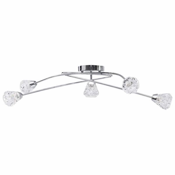 vidaXL Lubinis &scaron;viestuvas su stikliniais gaubtais, 5xG9 lemputėms