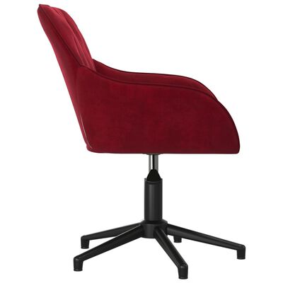 vidaXL Pasukama biuro kėdė, raudonojo vyno spalvos, aksomas