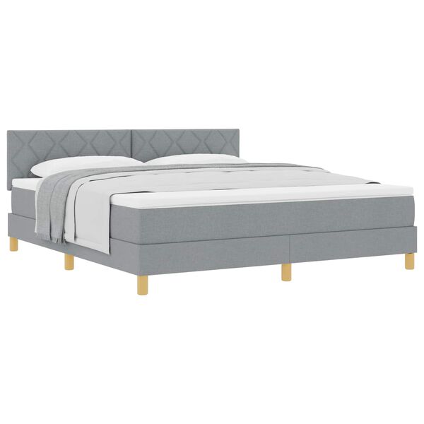 vidaXL Kiemas lova su čiužiniu &Scaron;viesiai pilka 180 x 200 cm audinys