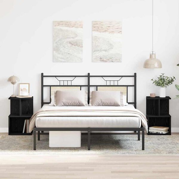 vidaXL &Scaron;alia lovos spintelė 2 pcs Juodas ąžuolas 35 x 35 x 55 cm