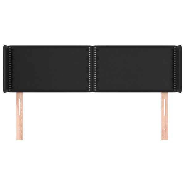 vidaXL Galvūgalis su auselėmis, juodos,147x16x78/88cm, dirbtinė oda