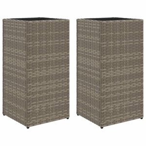 vidaXL Sodo loveliai, 2vnt., pilkos spalvos, 30x30x60cm, poliratanas