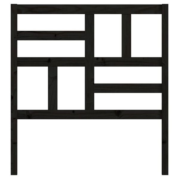 vidaXL Lovos galvūgalis, juodas, 96x4x104cm, pušies medienos masyvas