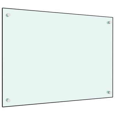 vidaXL Virtuvės sienelė, baltos spalvos, 70x50cm, grūdintas stiklas