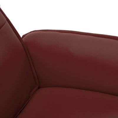 vidaXL Atlošiamas krėslas su pakoja, vyno raudonas, dirbtinė oda