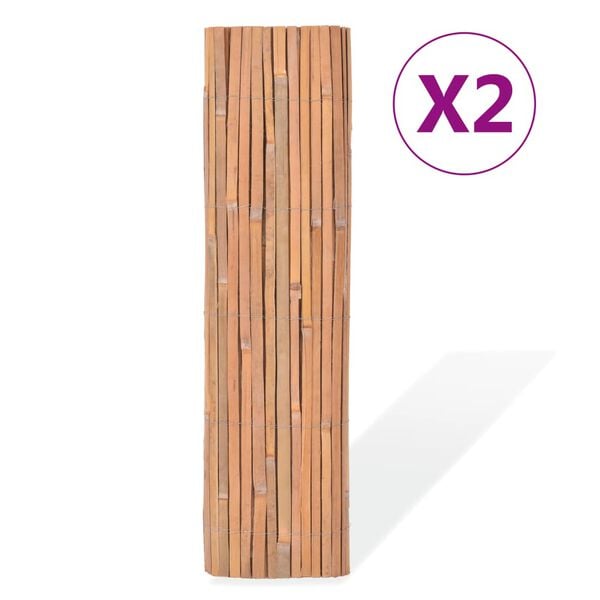 vidaXL Tvoros, 2vnt., 100x400cm, bambukas (2x140390)