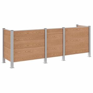 vidaXL Atliekų konteinerio tvora Ruda 315 x 85 x 115 cm Alavas ir WPC