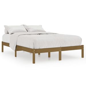 vidaXL Lovos rėmas, medaus rudas, 200x200cm, pu&scaron;ies medienos masyvas