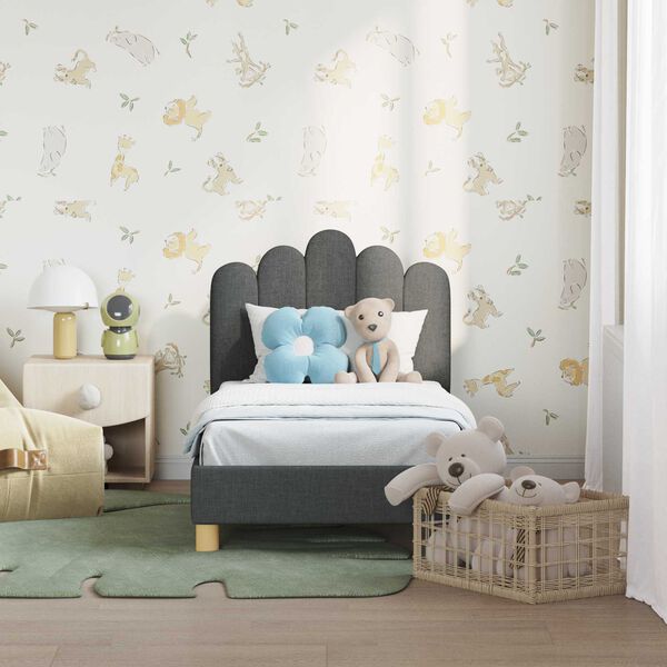 vidaXL Vaiki&scaron;ka Lovo Rėmas su Galvūgaliu Tamsiai pilka 70 x 140 cm