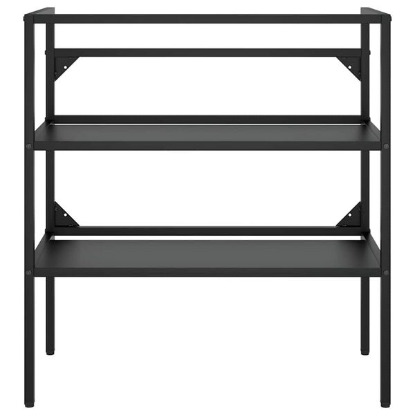 vidaXL Vonios kambario praustuvo rėmas, juodas, 79x38x83cm, geležis