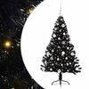 vidaXL Dirbtinis prie&scaron;&scaron;ventinis eglutė su &scaron;viesomis Juoda 150 cm PVC