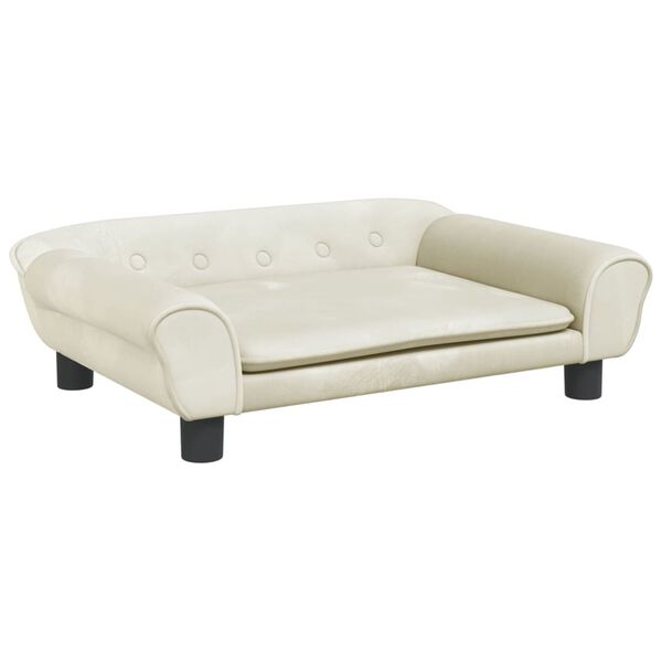 vidaXL Vaikiška sofa, kreminės spalvos, 70x45x26cm, aksomas