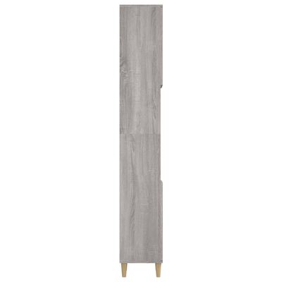 vidaXL Vonios kambario spintelė, pilka ąžuolo, 30x30x190cm, mediena