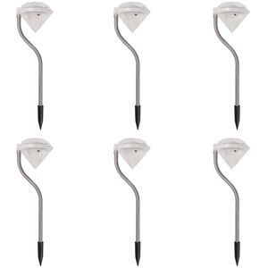 vidaXL LED sodo šviestuvai, 6 vnt., saulės energija, 9x7,8x29,5 cm