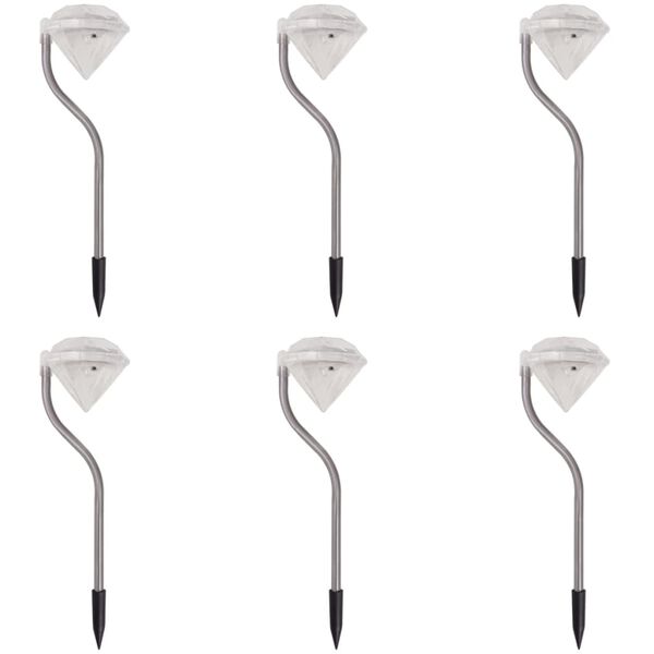 vidaXL LED sodo šviestuvai, 6 vnt., saulės energija, 9x7,8x29,5 cm