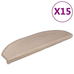 vidaXL Laiptų kilimėliai 15 vnt. 56 x 17 x 3 cm Non-Slip Taupe