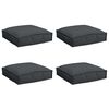 vidaXL Pagalvėlė 4 pcs Juoda 40 x 40 x 8 cm Oksfordo audinys