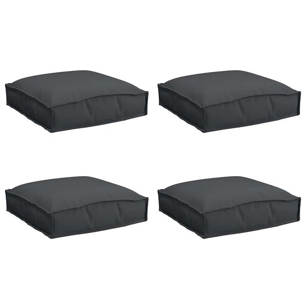 vidaXL Pagalvėlė 4 pcs Juoda 40 x 40 x 8 cm Oksfordo audinys