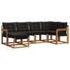 vidaXL Lauko sofos komplektas su pagalve 6 pcs Natūrali ir juoda