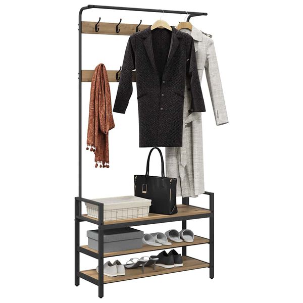 vidaXL Paltas Amatininkų ąžuolas 95 x 34 x 184 cm Apdirbta mediena