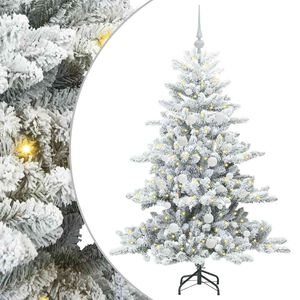 vidaXL Dirbtinė Sulankstoma Kalėdų Eglutė Balta 150 cm PVC ir Plienas