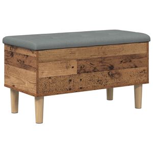 vidaXL Saugojimo suolas su pagalve Sendintos medienos 82 x 42 x 46 cm