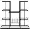 vidaXL Gėlių stovas, juodos spalvos, 94,5x25x89cm, geležis