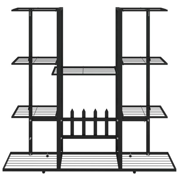 vidaXL Gėlių stovas, juodos spalvos, 94,5x25x89cm, geležis
