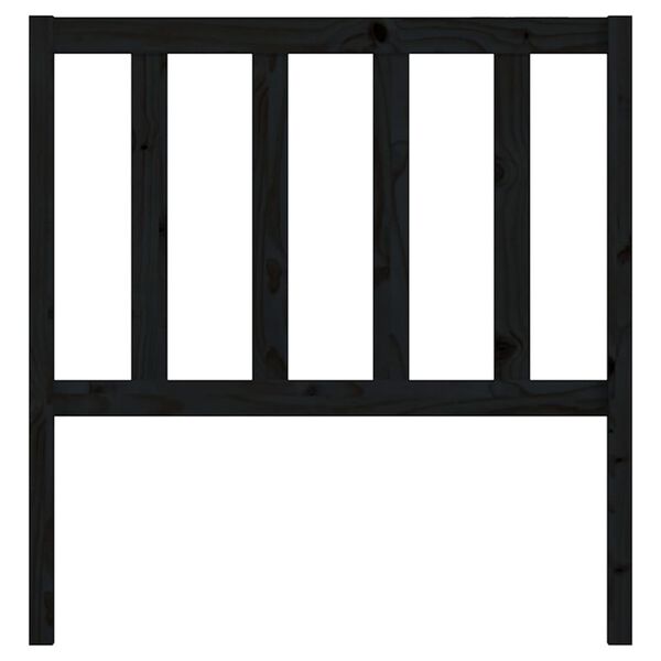 vidaXL Lovos galvūgalis, juodas, 106x4x100cm, pušies medienos masyvas