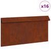 vidaXL Sraigių tvora 16 pcs Rūdijanti 50 x 3,5 x 25 cm
