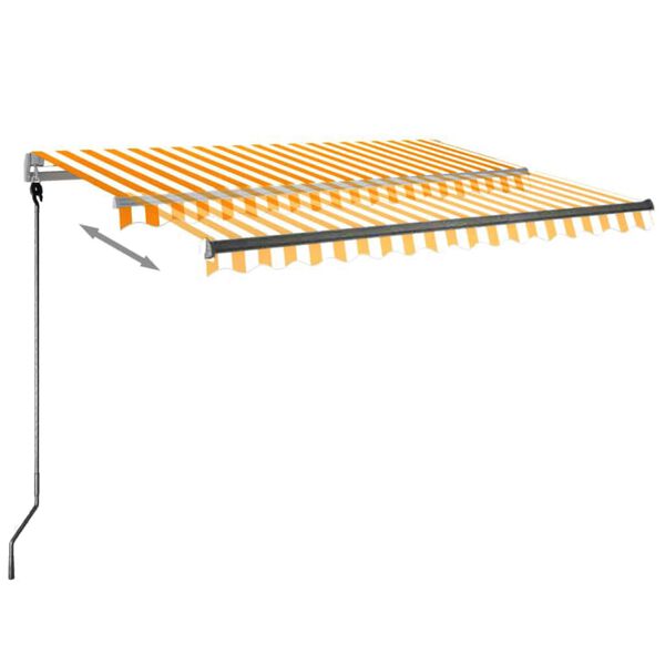 vidaXL Pastatoma automatinė markizė, geltona/balta, 300x250cm