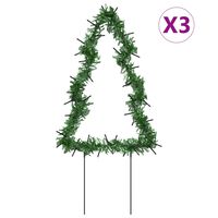 vidaXL Kalėdinės dekoracijos eglutės su smaigais, 3vnt., 50LED, 30cm