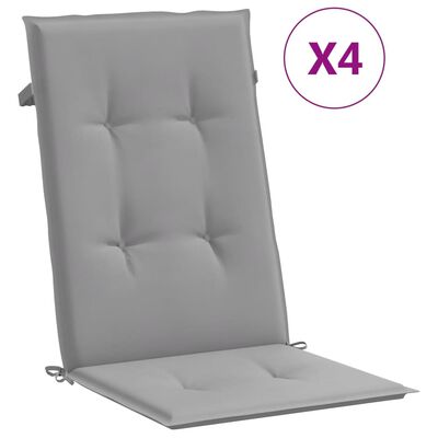 vidaXL Sodo kėdės pagalvėlės, 4vnt., pilkos, 120x50x3cm, audinys